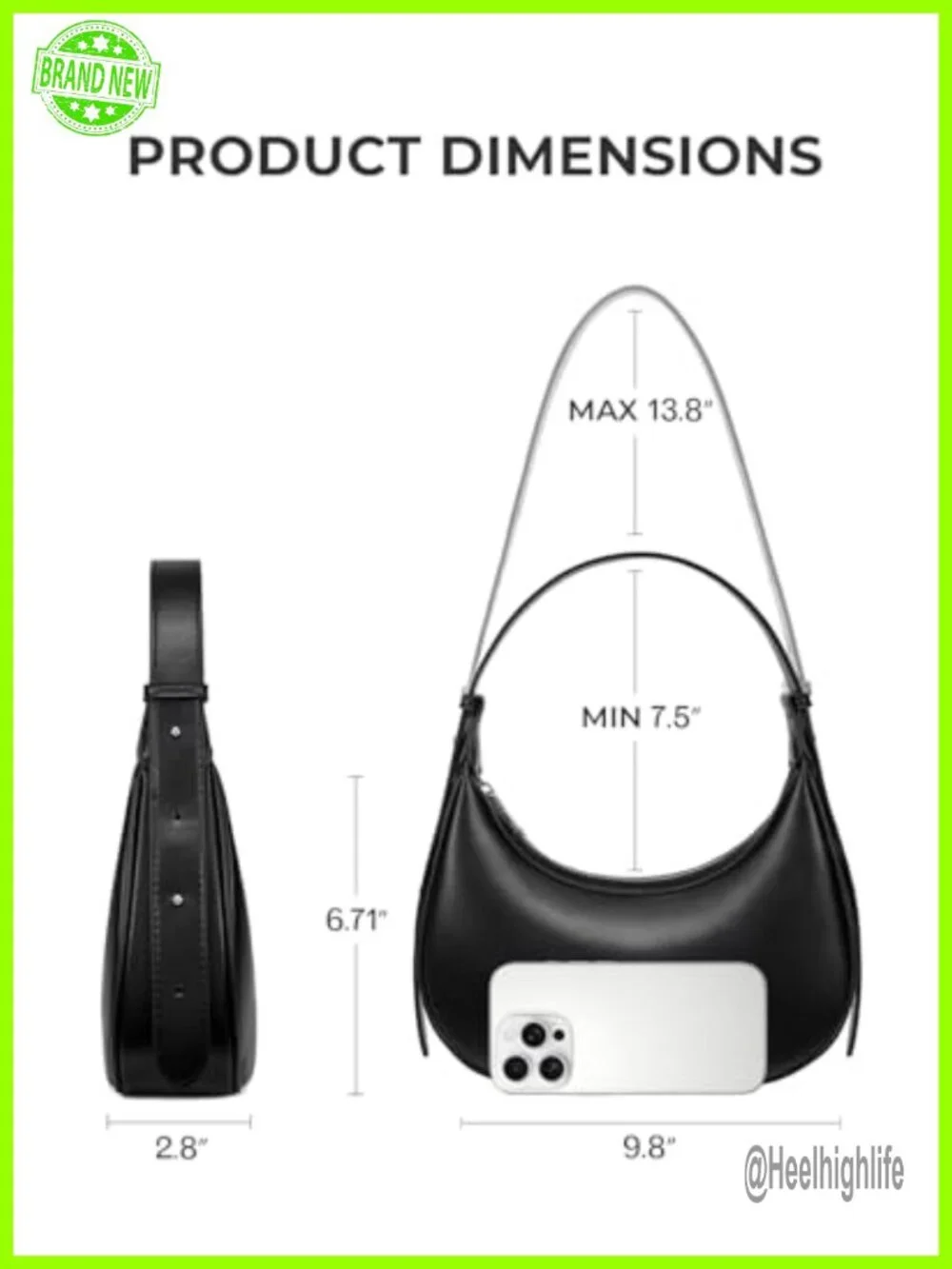 RFID Blocking Vegan Leather Crescent Hobo Bag Clutch Underarm Purse